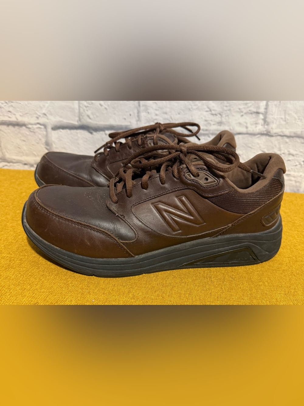 New Balance 928 Brown Leather Walking Shoes Men’s 9.5 WIDE 2E Comfort Rollbar - Picture 4 of 12
